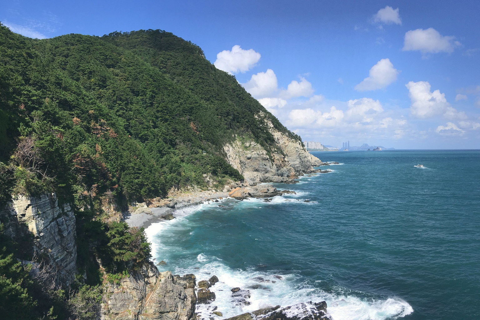 Taejongdae cliffs facing the open sea in Busan